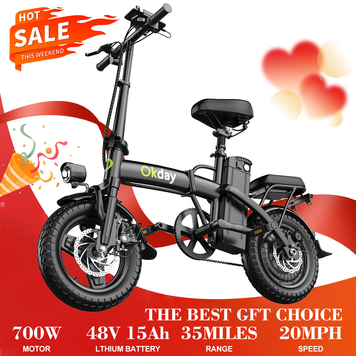 Okday Fold 400W Folding Electric Bike
