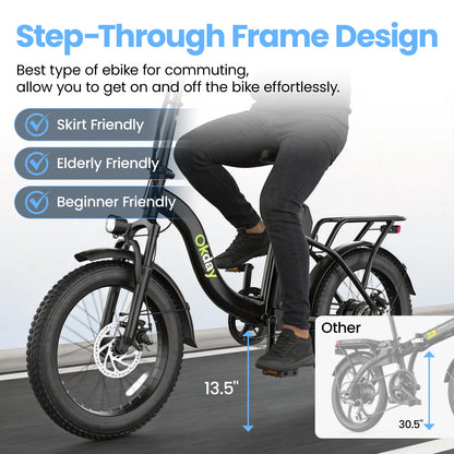 Okday City 1200W Step-Thru Fat Tire Electric Bike