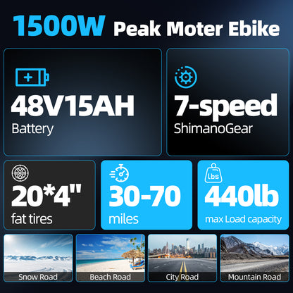 Okday 1200W All-Terrain Fat Tire Ebike